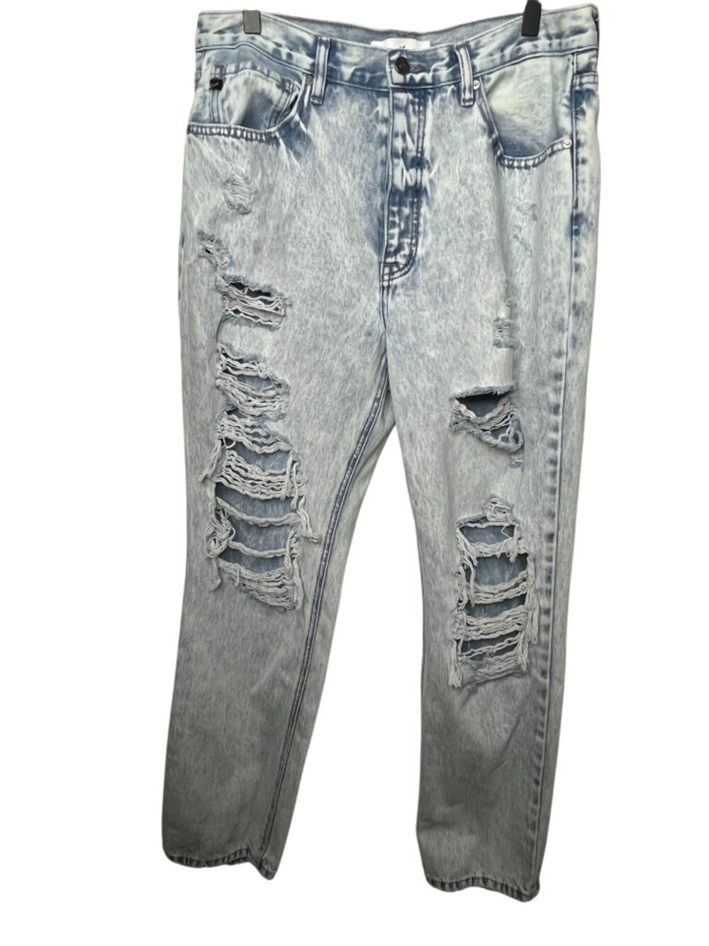 KanCan Women's Size 13/30 High Rise Distressed Acid Wash Straight Jeans